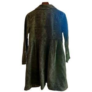 APRIL CORNELL Gray Cotton Swing Coat Embroidered Boho Lagenlook Duster